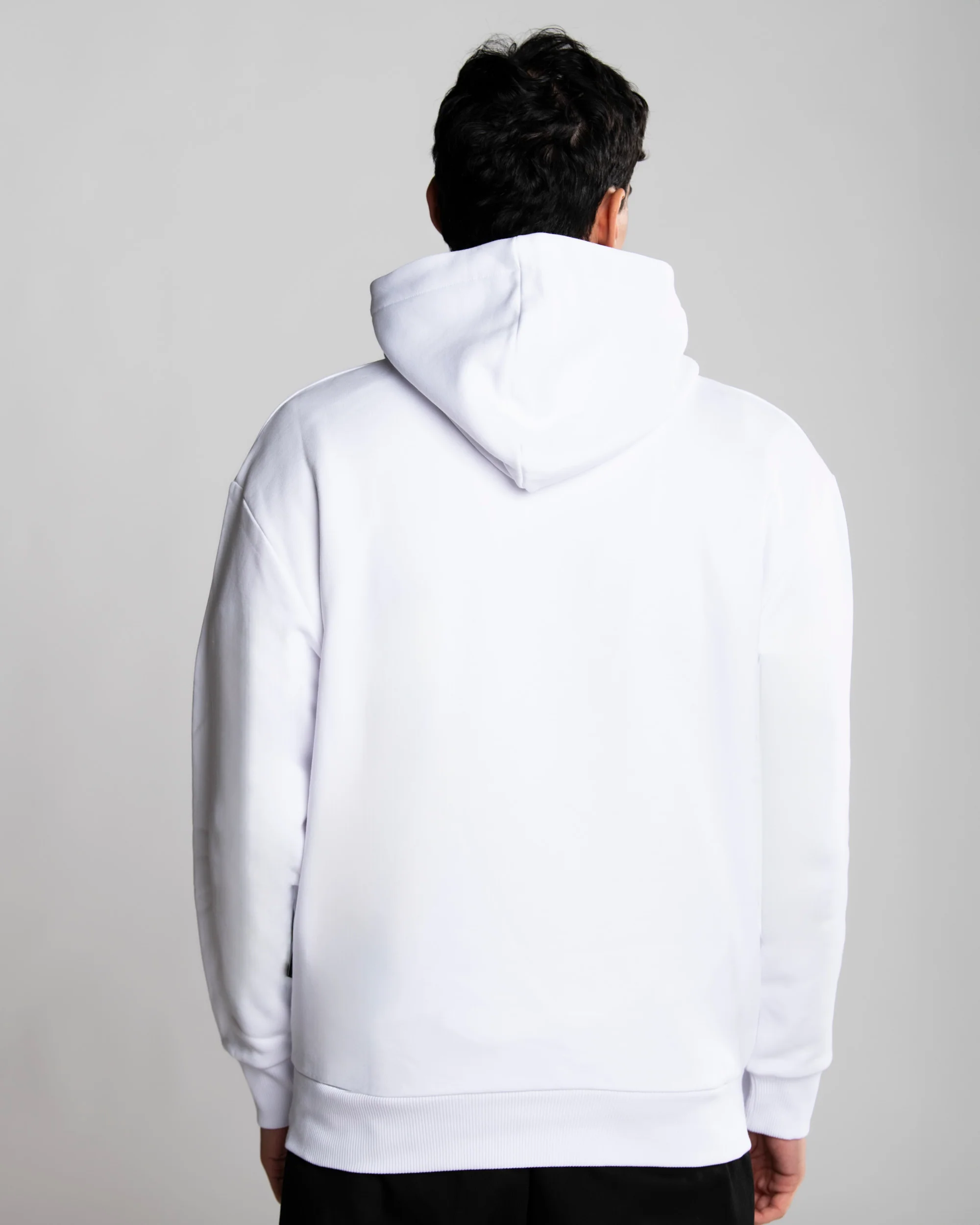 CHECKERED SHARK HOODIE WHITE - Image 3