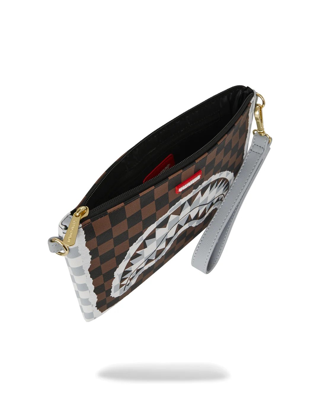 CREAM AND BROWN TEAR CHECK CROSSOVER CLUTCH - Image 5