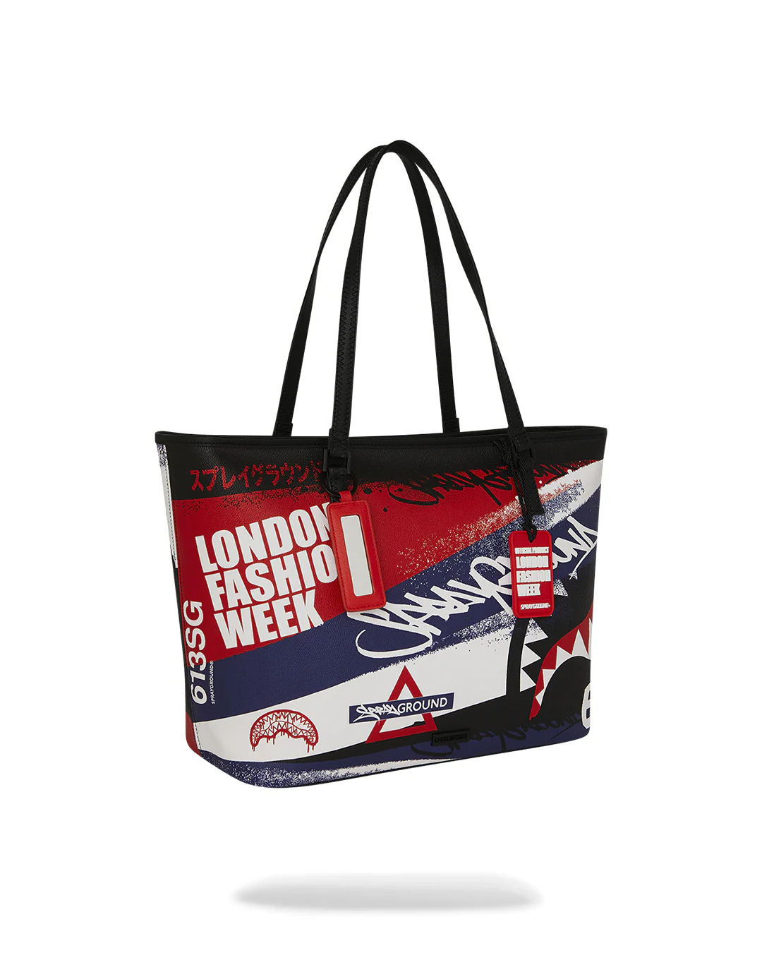 LFW RED WHITE BLUE GRAFFITI TOTE - Image 2