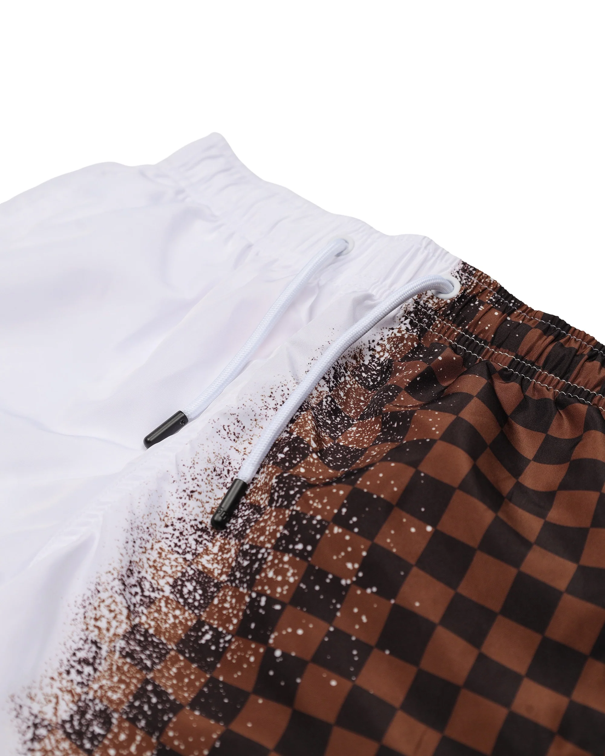 SPRAY SHARK IN PARIS BROWN SWIM TRUNKS WHT - Image 3