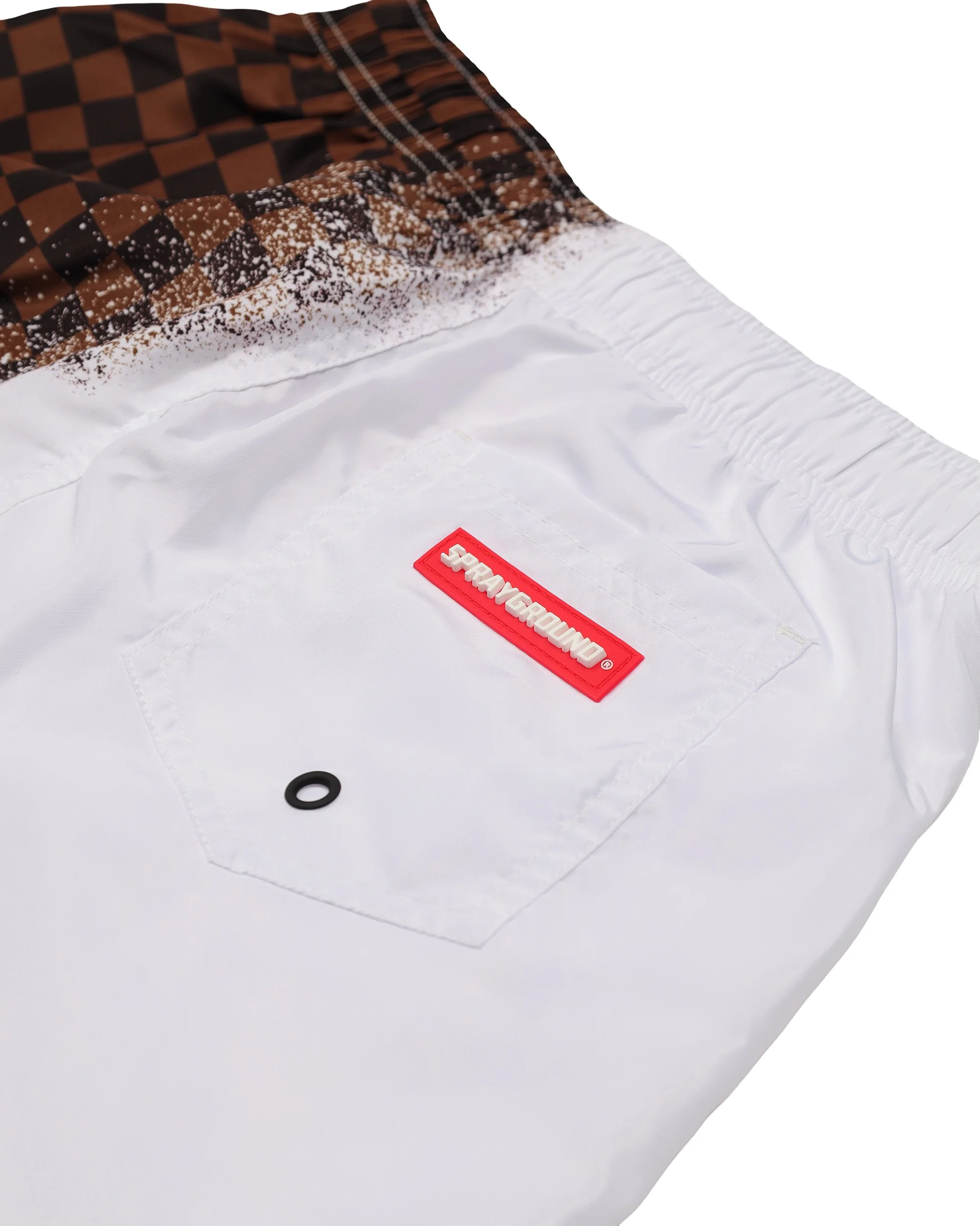 SPRAY SHARK IN PARIS BROWN SWIM TRUNKS WHT - Image 5