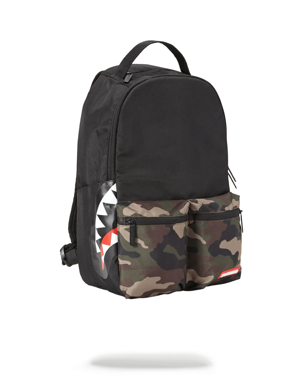 Sprayground Backpack Camo Side Shark Double Cargo Black - Image 2