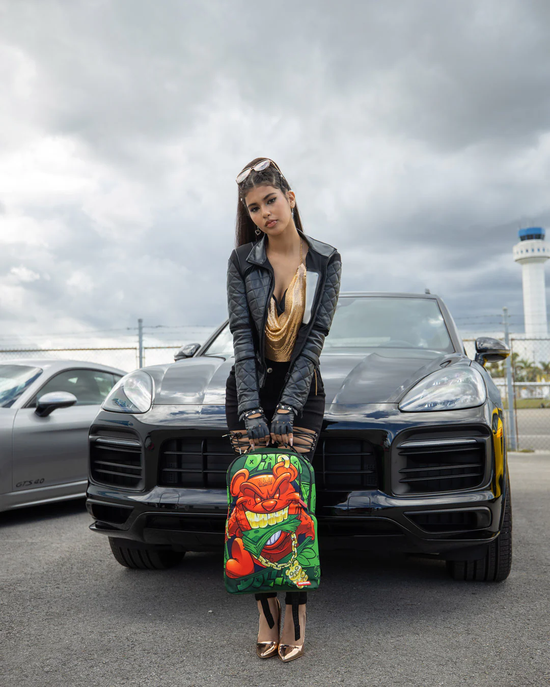Sprayground Backpack DIABLOBEAR MONEY CHASER DLXR  Green - Image 6