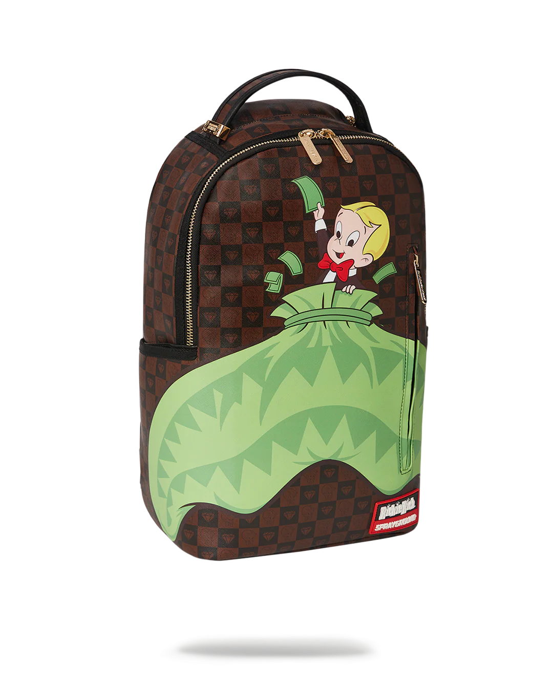 Sprayground Backpack RICHIE RICH MONEY SHARK Brown - Image 4
