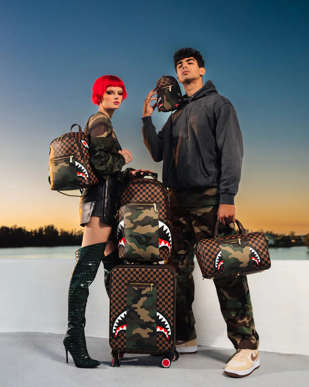 Sip With Camo Accent Backpack Sling - Image 8