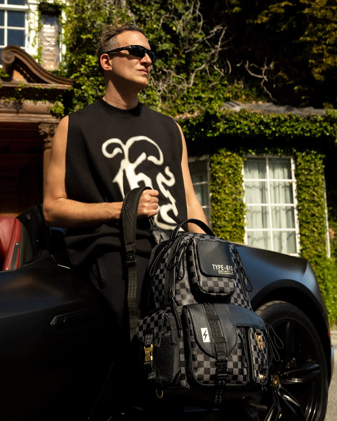 Special Ops Grey Checkered Backpack - Image 2