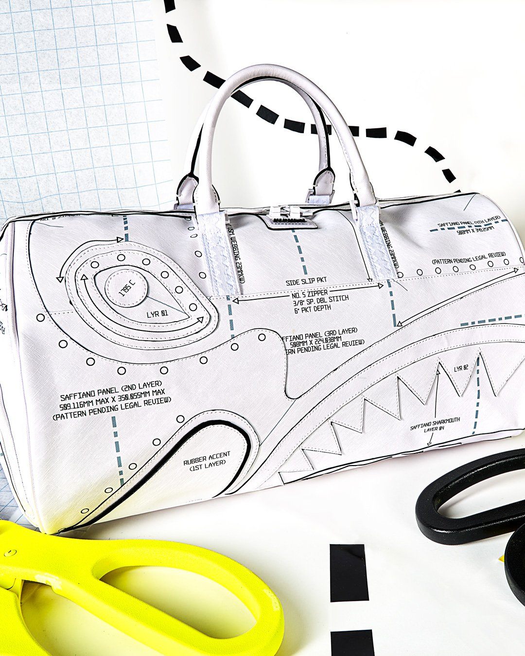 Sprayground Bag TECHNICAL CUT SEW DUFFLE White - Image 6