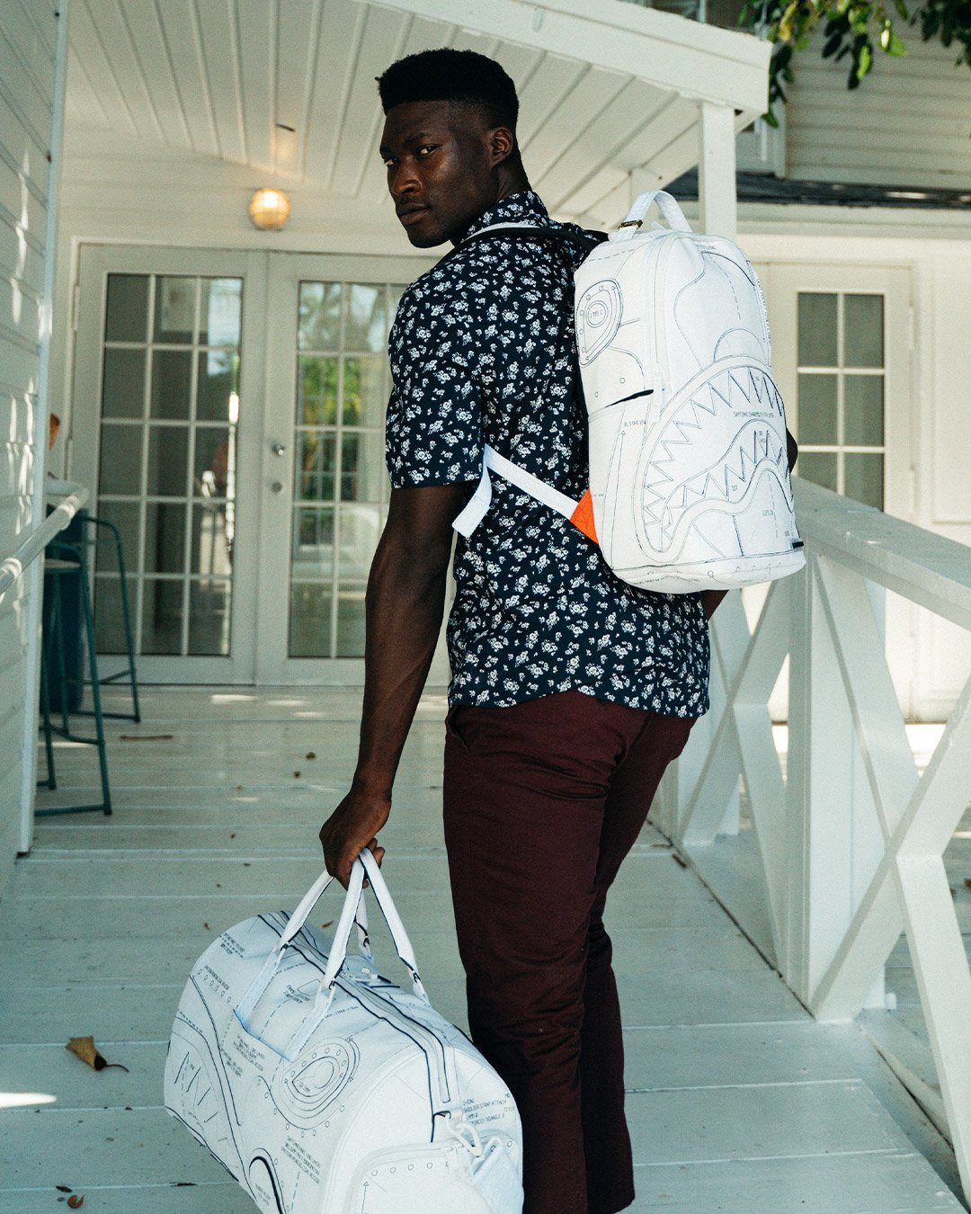Sprayground Bag TECHNICAL CUT SEW DUFFLE White - Image 8
