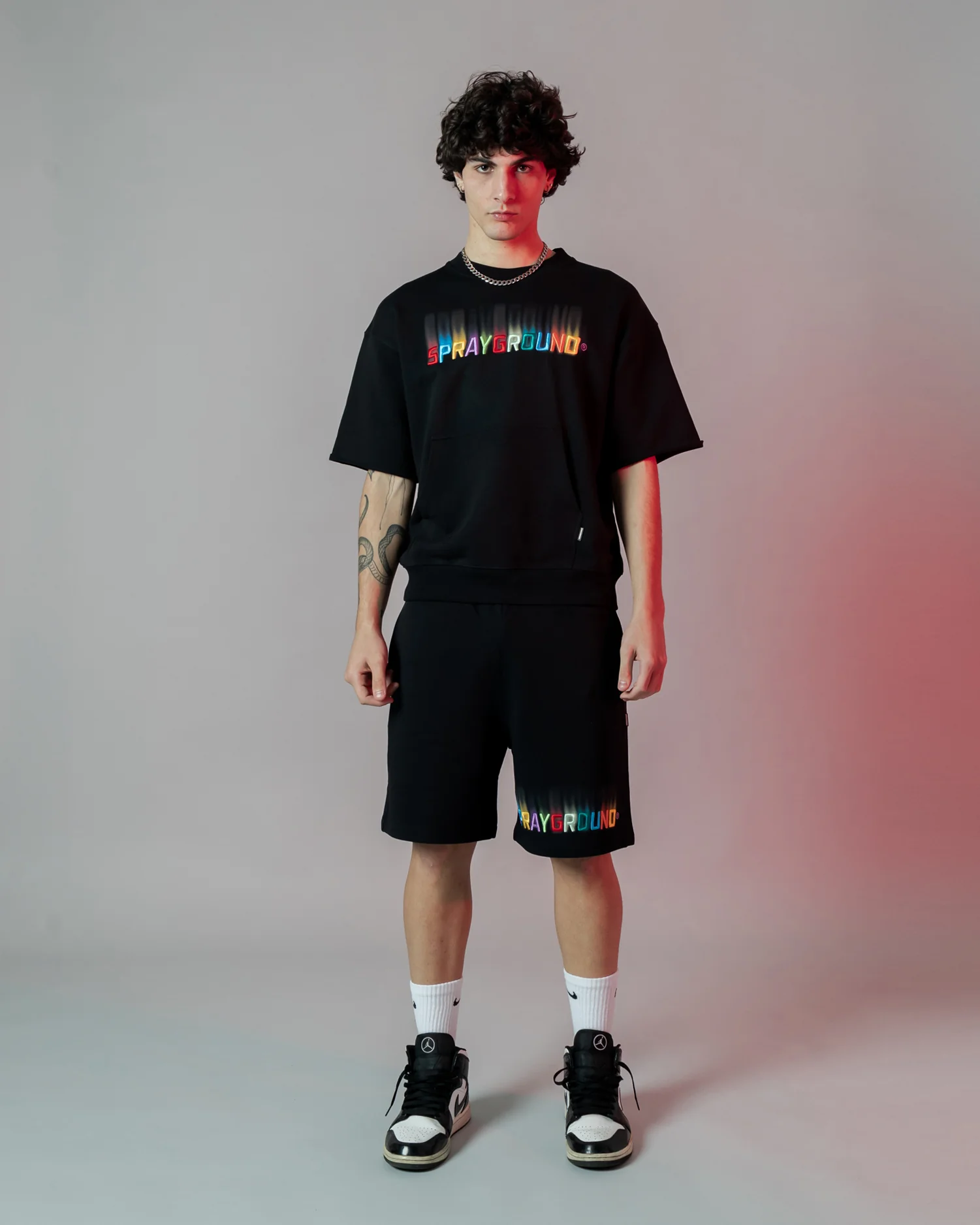 Sprayground Shaded Embroidery Shorts Blk - Image 6