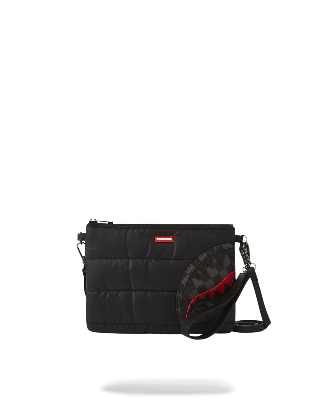 Black Puffer Grey Check Pouchette - Image 2
