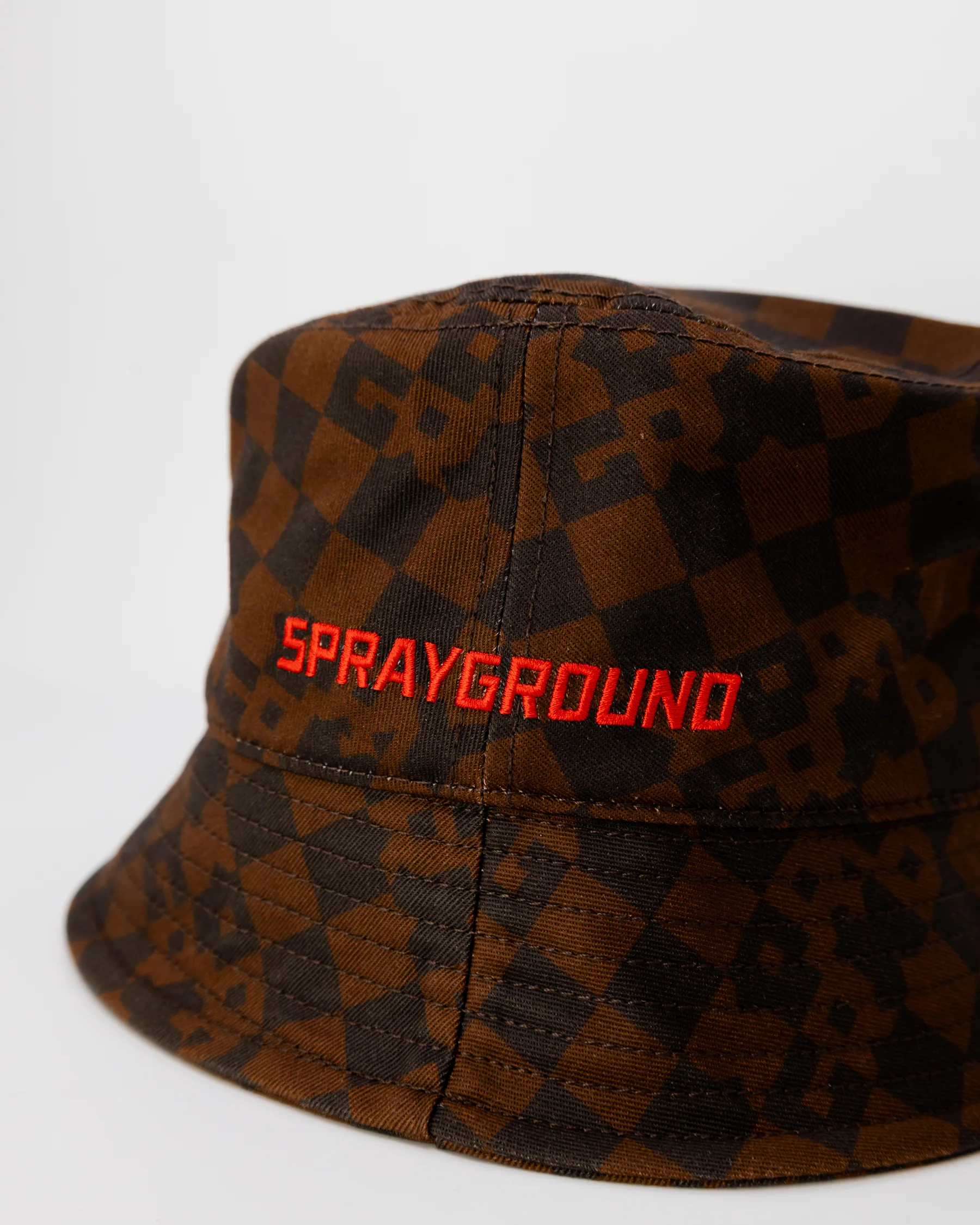 Sprayground Brown Check Bucket Cap - Image 5