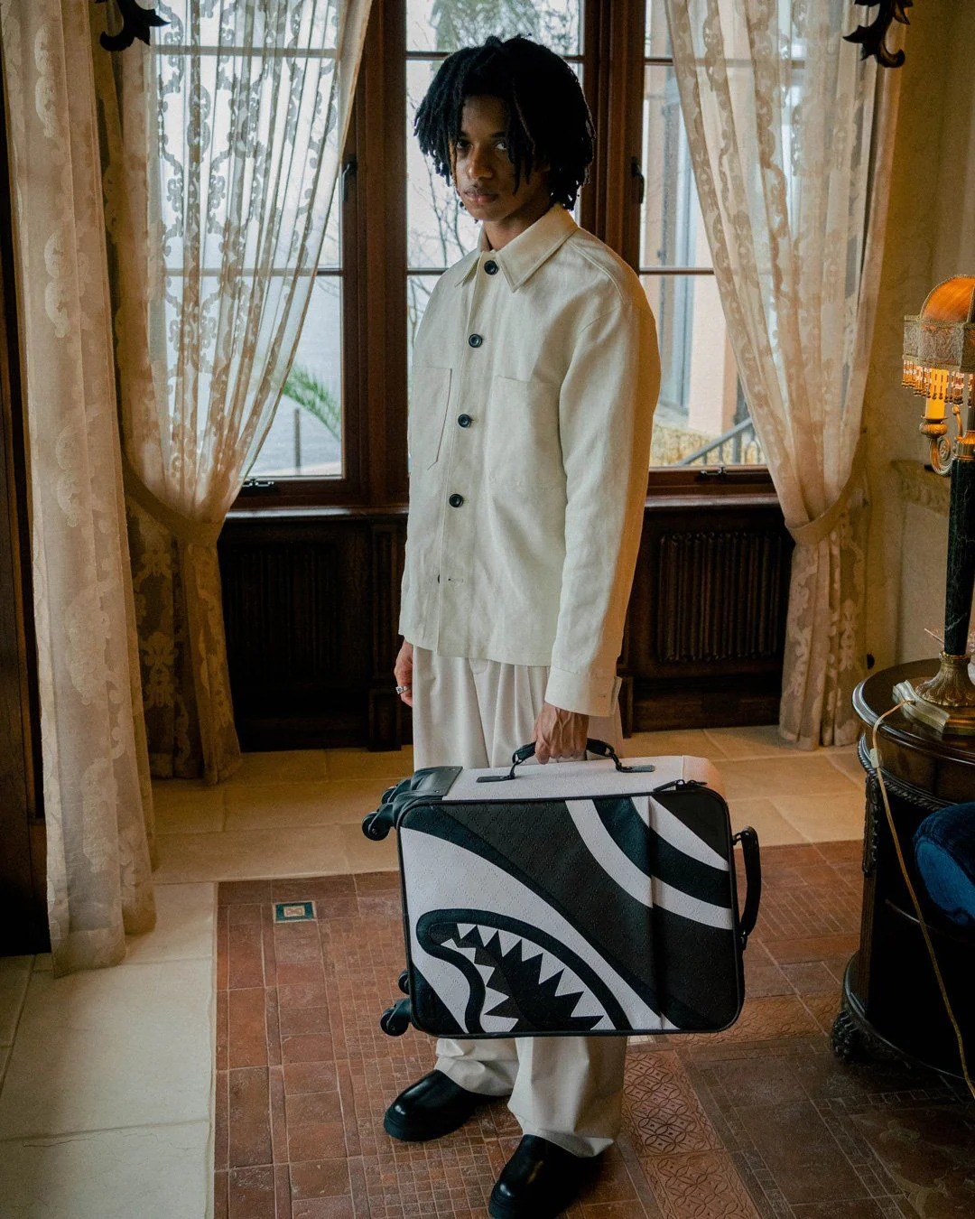 V.v.i.p. Cut & Sew Vegan Leather Carry-on Luggage - Image 6