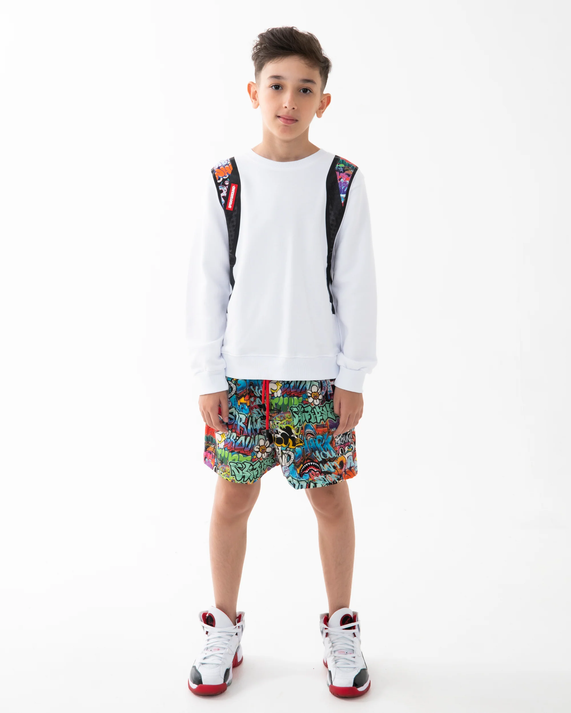 SPRAYGROUND WRITERS BACKPACK IN THE WHITE CREWNECK - Image 2