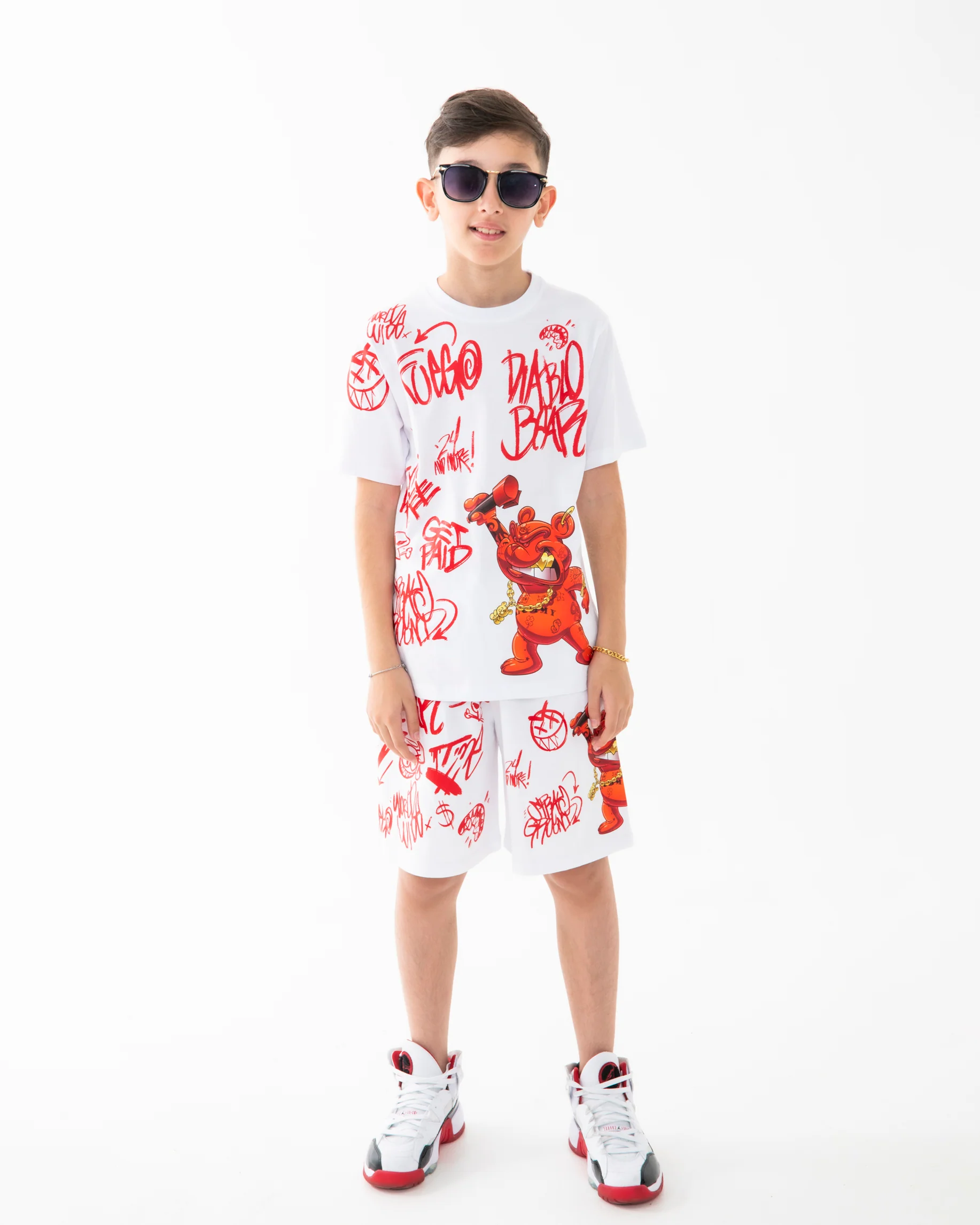 VANDAL DIABLO BEAR WHITE SHORTS - Image 2