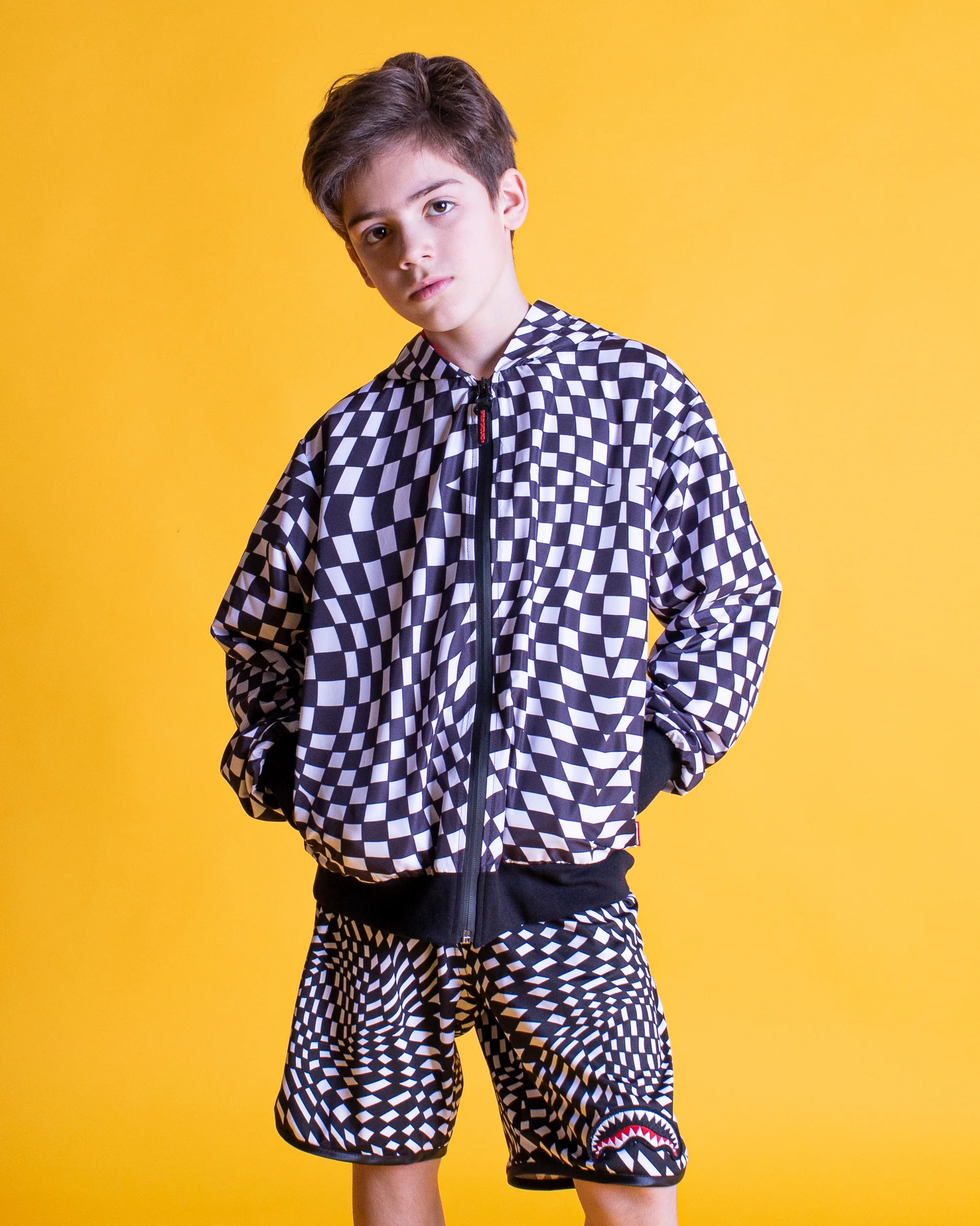 Youth - Sprayground Jacket PSYCHO CHECKERED Black - Image 2